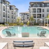 A pool with plenty of seating