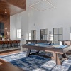 a pool table in a lounge