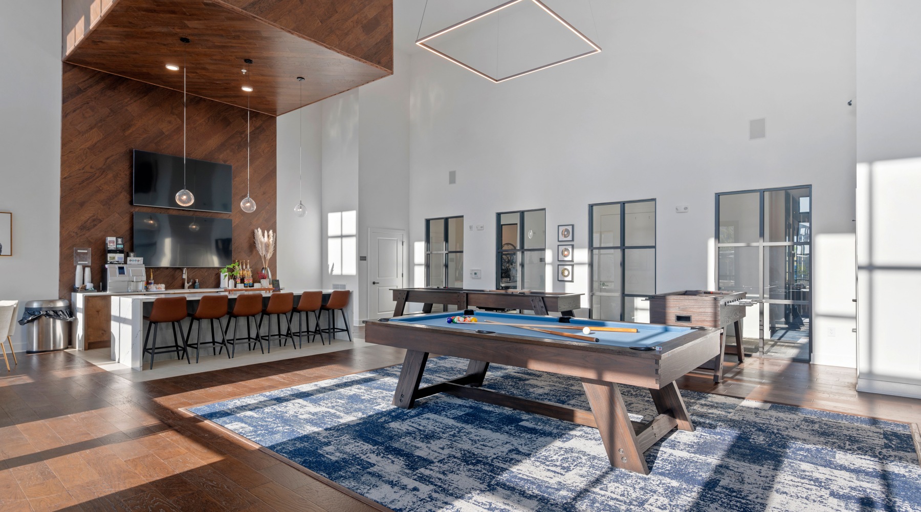 Velo Riverside a pool table in a lounge